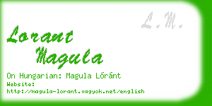 lorant magula business card